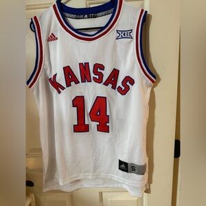 Adidas White Kansas Jayhawks Jersey with Red and Blue Accents